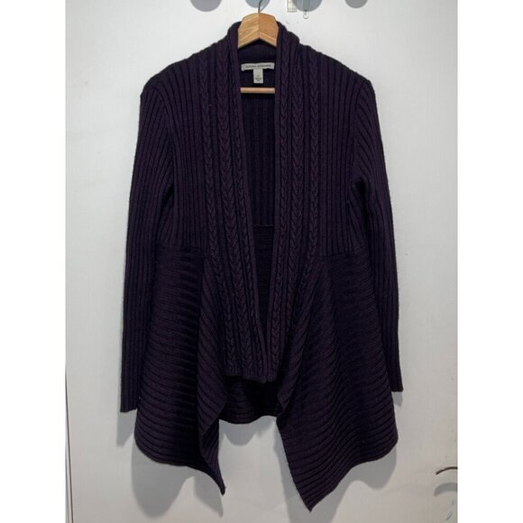 Autumn Cashmere Purple Chashmere Blend Open Front Cardigan Women’s Size M - Picture 1 of 9